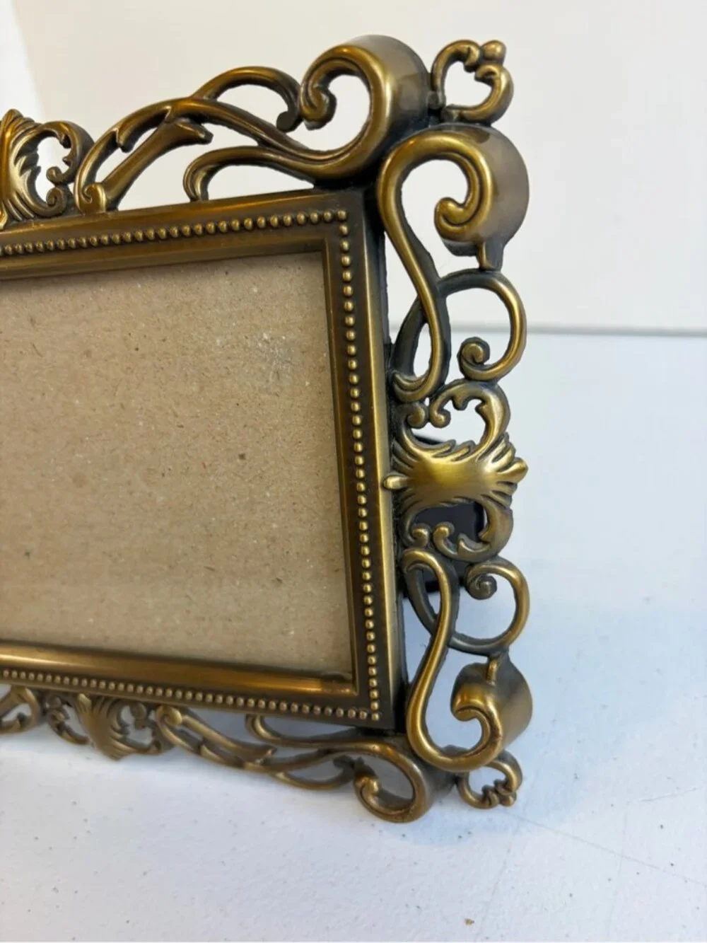 Vintage Ornate Bronze Tone Picture Frame Baroque Victorian Gothic Scroll Decor